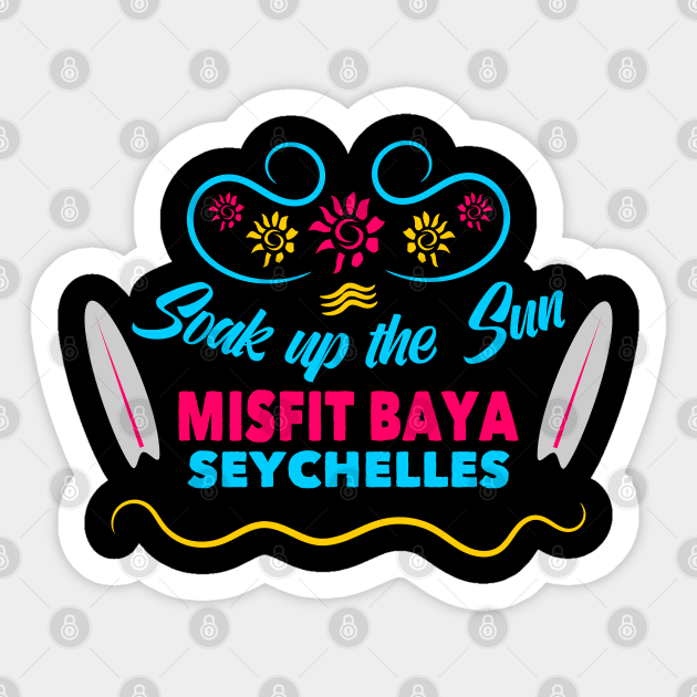 Surfing Misfit Baya Seychelles in Pink for Surfers Sticker by etees0609